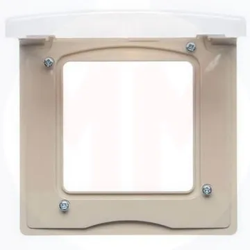 Рамка IEK ETIKA 672560, 1-местная, с крышкой, IP44, слоновая кость