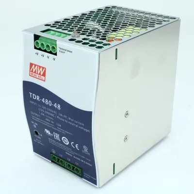 Источник питания Mean Well TDR-480-48, AC-DC, 480Вт, 3-фазный, 48В/10А, DIN