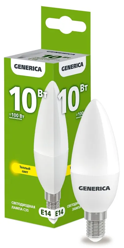 LED-лампа IEK LL-C35-10-230-30-E14-G, C35 свеча, 10 Вт, 230 В, 3000К, E14