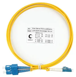 Патч-корд оптический Cabeus FOP(d)-9-LC-SC-1,5m, duplex LC-SC, 9/125, LSZH