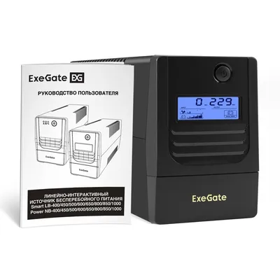 ИБП ExeGate EX299494RUS Power Smart LB-500.LCD.AVR.2SH, 500 ВА/300 Вт, AVR, LCD