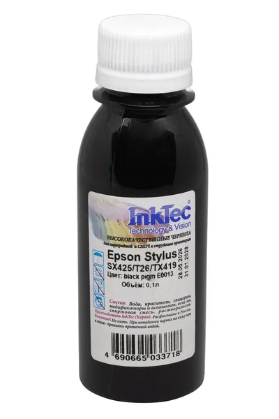1507060070120 InkTec чернила (E0013) для EPSON Stylus SX425/T26/TX419, цвет черный, пигментные, 100 мл