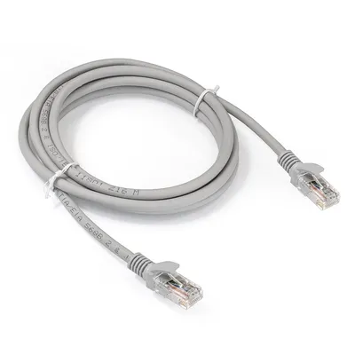 Патч-корд ExeGate EX286383RUS, UTP cat.5e, RJ45–RJ45, 2 м, LSZH, серый