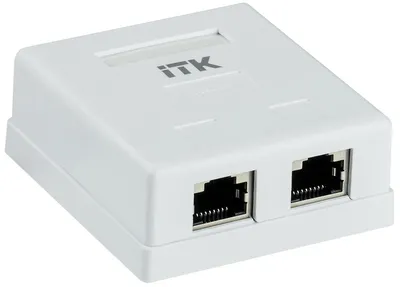 Розетка информационная ITK CS2-1C06F-22, RJ45 кат.6 FTP, 2 порта, белая
