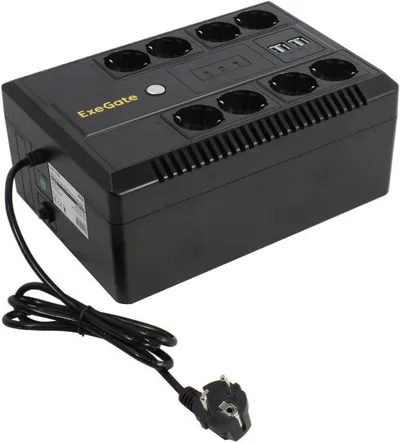 ИБП ExeGate NEO NNB-850.LED.AVR.8SH.CH EX295012RUS, 850 ВА / 510 Вт, 8 розеток