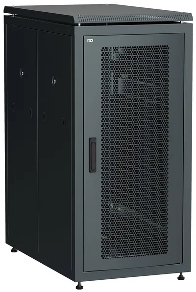 Шкаф сетевой ITK LN05-24U81-PP, 24U, 800×1000мм, перфорированные двери, черный