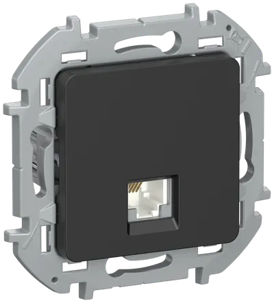 Розетка телефонная IEK INSPIRIA 6731091, RJ-11, встраиваемая, IP20, чёрная