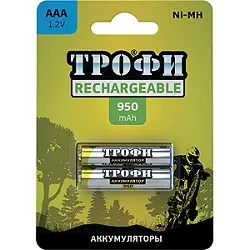 Аккумулятор ТРОФИ HR03-2BL, AAA (HR03), Ni-MH, 950 мА·ч, 2 шт