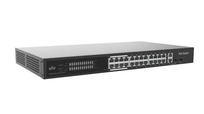 Коммутатор Uniview NSW3000-25GT1GP1GC-POE-IN, L2 управляемый, 24×1GbE PoE+, 1×SFP, 370 Вт