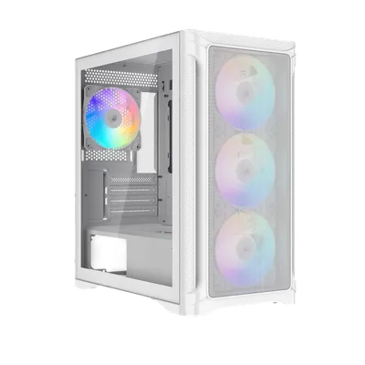 Корпус ПК без блока питания/ Case SAMA S31 White, Midi-Tower, TG, 4x120mm ARGB, 2xUSB 3.0 + 1xUSB 3.2 Type-C, mATX, mITX White