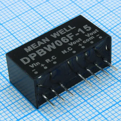 Преобразователь DC/DC Mean Well DPBW06F-15, 6Вт, 9…36В вход, ±15В/±200мА, SIP8