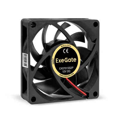 Exegate EX299866RUS Вентилятор 12В DC ExeGate EX07015S2P (70x70x15 мм, Sleeve bearing (подшипник скольжения), 2pin, 2500RPM, 23dBA)