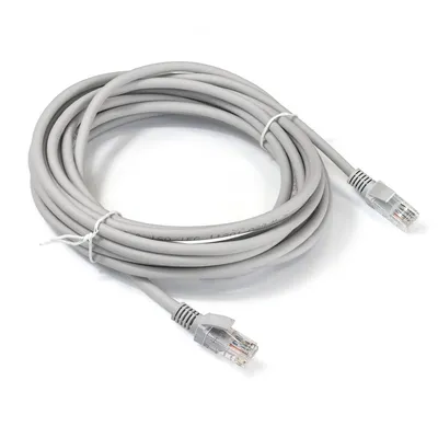 Патч-корд ExeGate UTP-RJ45-RJ45-5e-10M-LSZH-GY, UTP кат.5e, 10 м, серый