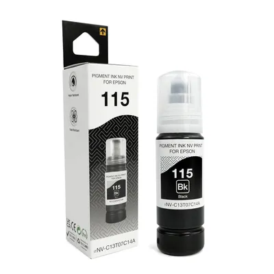 Чернила NV Print NV-C13T07C14A (NVP 115), черные пигментные, 70 мл, для Epson L8160/L8180