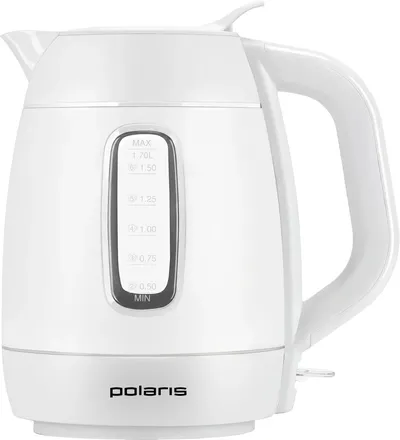 Чайник электрический POLARIS PWK 0724DDW, 1.7л, 2400Вт, белый