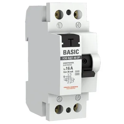 УЗО EKF ВД-40 Basic elcb-2-16-30e-sim, 2P, 16 А, 30 мА, тип AC