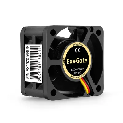 Вентилятор ExeGate EX04020B3P (EX297016RUS), 40x40x20 мм, 12 В, 6300 об/мин, 3-pin