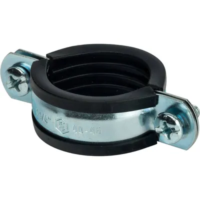 Хомут для трубы STOUT SAC-0020-000114, 40–45 мм, сталь/резина, с гайкой 1 1/4"