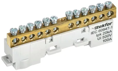 Шина IEK TEKFOR TF-NN10-12-DL-K03, фаза L, неизолированная, 12 контактов