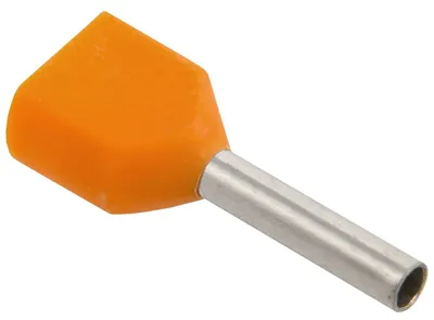 Наконечник IEK НГИ2 0,5-8 (UTE10-D1-8-100), изолированный, 2x0,5 мм², оранжевый, 100 шт