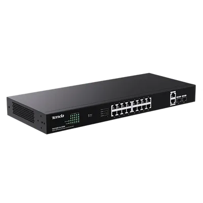 Коммутатор Tenda TEG1120P-16-250W, неуправляемый PoE, 18×1GbE, 2×SFP