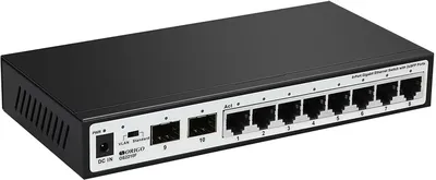 Коммутатор ORIGO OS2210F/A2A, 8x1000Base-T + 2x1000Base-X SFP, металл