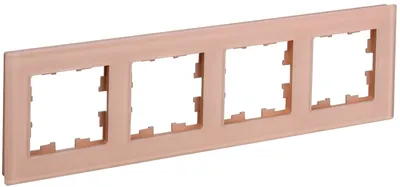 Рамка IEK BRITE DECOR РУ-4-2-БрП, 4-местная, стекло, персик матовый
