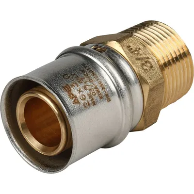 Переходник STOUT SFP-0001-003426, НР 3/4"×26, латунь, прессовый