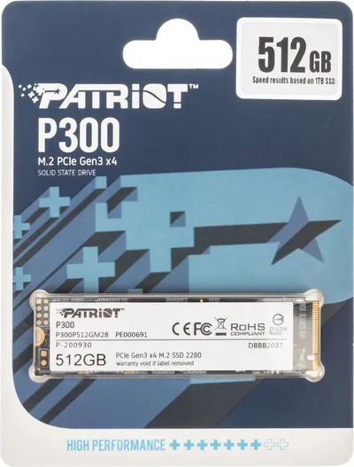 SSD Patriot P300P512GM28, 512GB, M.2, PCIe