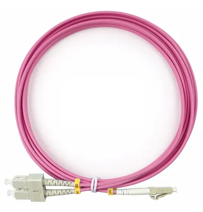Патч-корд оптический Cabeus FOP-50-OM4-LC-SC-3m, duplex LC-SC, OM4, 3 м