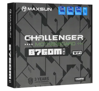 Материнская плата MAXSUN MS-Challenger B760M D4 WIFI, Socket 1700, mATX, DDR4