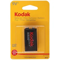 Батарейка Kodak 6F22-1BL Extra Heavy Duty, 9V, 9 В, 400 мА·ч, 10 шт