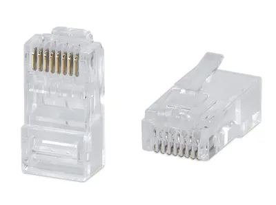 Коннектор RJ-45 быстрой установки под витую пару, категория 6 , универсальный Cabeus 8P8C-C6(1.20)-FC Коннектор RJ-45 быстрой установки под витую пару, категория 6 , универсальный (для одножильного и многожильного кабеля) для проводников с толщиной по изоляции до 1,20 мм