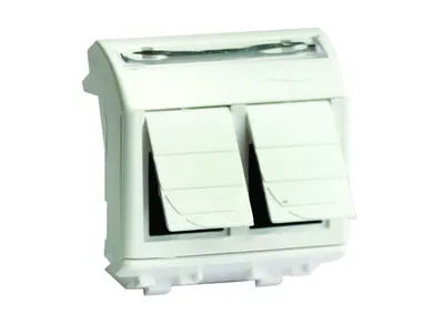 Розетка DKC 76459B, RJ-45 кат.5E, экранированная, 2×8P8C, белый