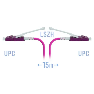 Патчкорд оптический SNR SNR-PC-LC/UPC-MM4-DPX-HD-15m (2,0), LC/UPC-LC/UPC, MM (OM4), Duplex, 15м, 2мм
