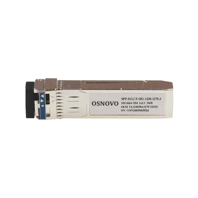 Оптический модуль OSNOVO SFP-S1LC5-10G-1330-1270-3, SFP+, 10 Гбит/с, LC, SM, 3 км
