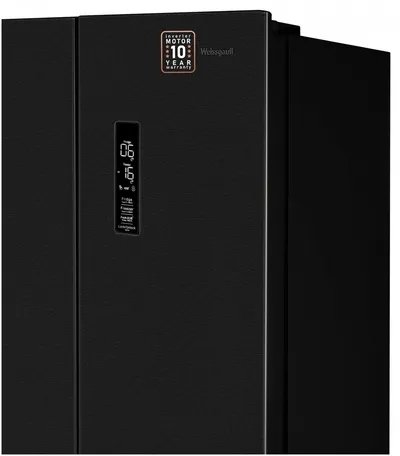 Холодильник Weissgauff WCD 450 BG NoFrost Inverter 2-хкамерн. черный инвертер