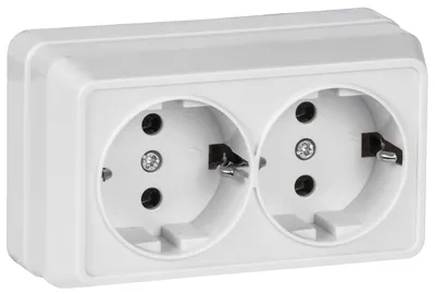 Розетка IEK ERO21-K01-16-DC ОКТАВА, 2-местная, с заземлением, 16 А, открытой установки