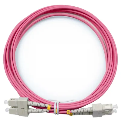 Патч-корд оптический Cabeus FOP-50-OM4-SC-SC-3m, Duplex SC/SC, OM4, 3м