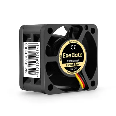 Вентилятор ExeGate ExtraSilent ES04020B3P, 40×40×20 мм, 12 В, 3-pin