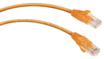 Патч-корд Cabeus PC-UTP-RJ45-Cat.5e-0.15m-OR, U/UTP Cat.5e, 2×RJ45, 0.15 м, оранжевый