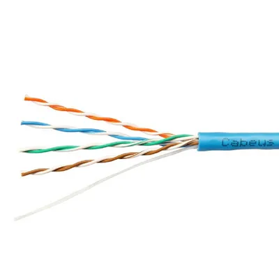 Кабель витая пара Cabeus UTP-4P-Cat.5e-SOLID-BL, U/UTP, Cat.5e, одножильный, PVC, синий
