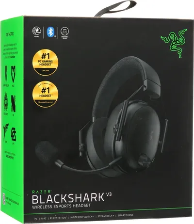 Гарнитура Razer BlackShark V3 RZ04-05410100-R3M1, 50 мм, 2.4 ГГц/Bluetooth/USB