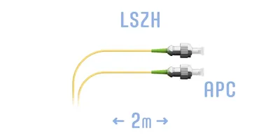 Патч-корд оптический SNR SNR-PC-FC/APC-2m (0.9), FC/APC–FC/APC, SM G.652.D, 2 м