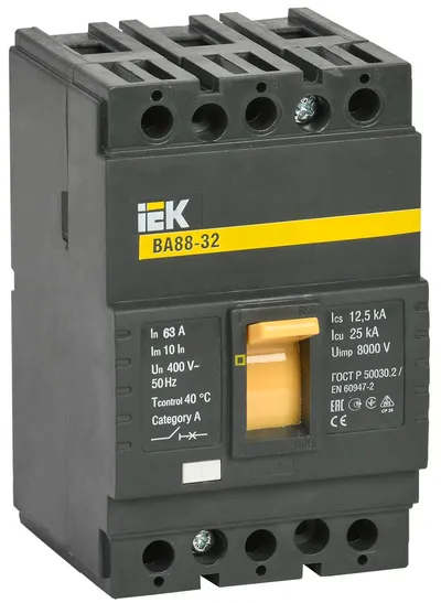 Автоматический выключатель IEK ВА88-32 SVA10-3-0063, 3Р, 63 А, 25 кА