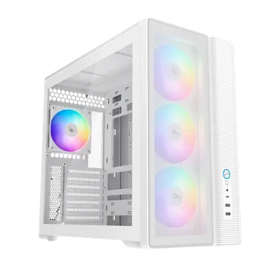 Корпус ПК без блока питания/ Case SAMA S50 White, Midi-Tower, TG, 4x120mm ARGB, 2xUSB 3.0 + 1xUSB 3.2 Type-C, ATX, mATX, mITX White