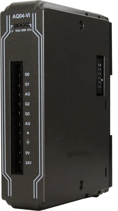 Модуль аналогового вывода Weintek iR-AQ04-VI, 4 канала ЦАП, 12 бит, DIN-рейка