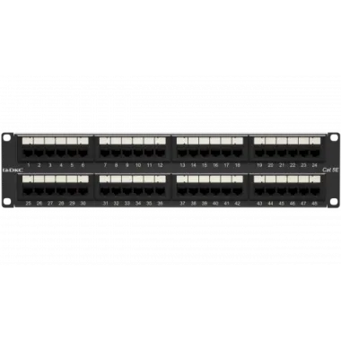 Патч-панель DKC RN5PPU242, 19", 2U, Cat 5e, 48×RJ45