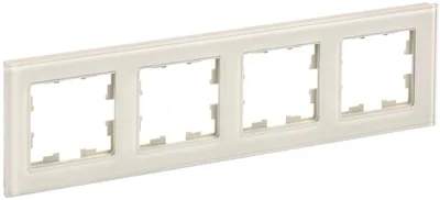 Рамка для выключателей IEK BRITE РУ-4-2-БрВа (BR-M42-G-K10), 4-местная, стекло, ванильный