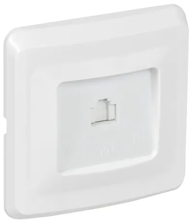 Розетка IEK VEGA РК10-ВБ, RJ45 8(8) Cat.5e, 1 пост, скрытый монтаж, белый